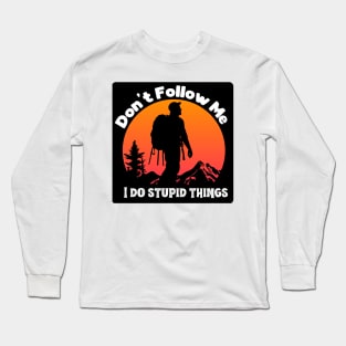 Solo Trekker Sunset Silhouette Long Sleeve T-Shirt